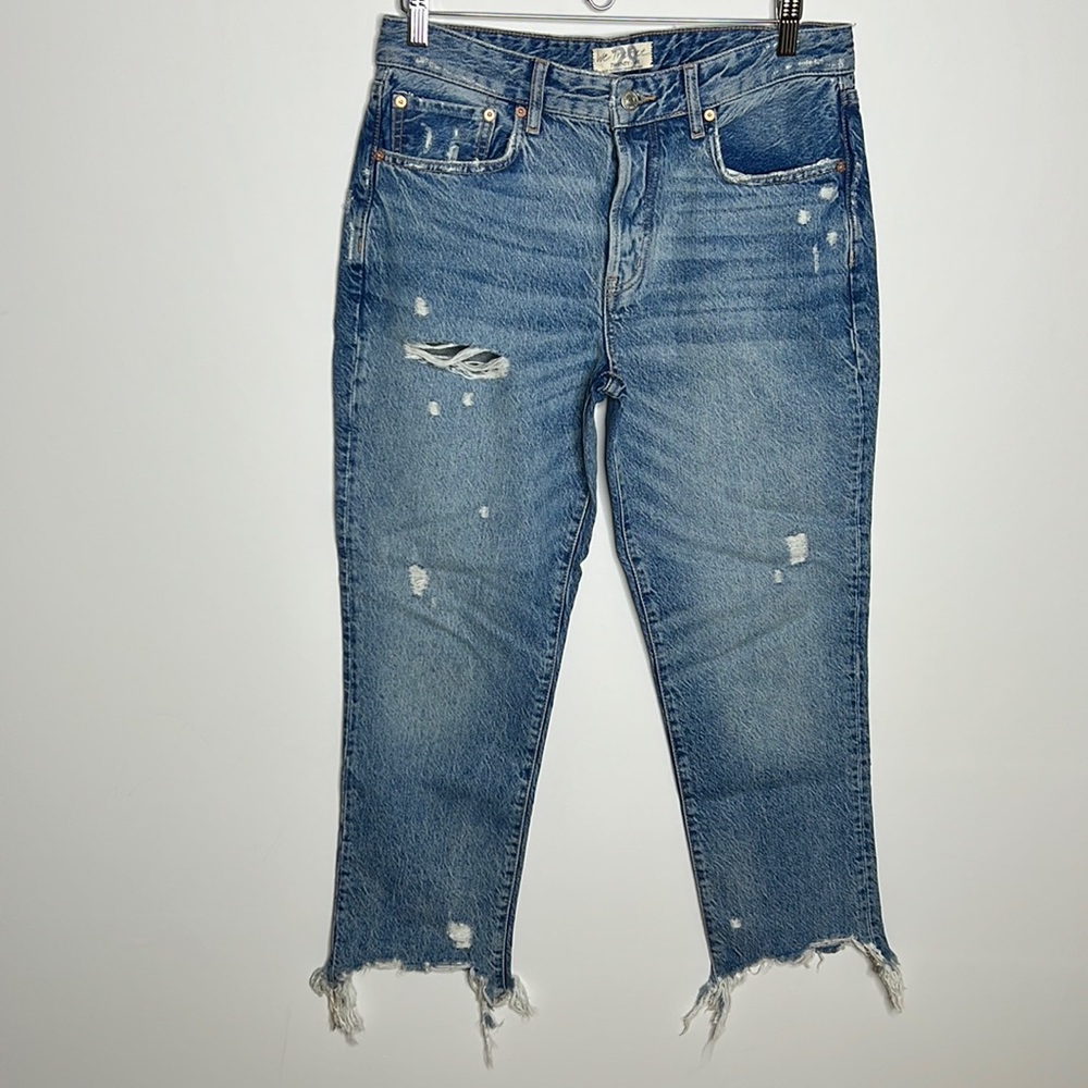 Free People We The Free Distressed Frayed Hem Ankle Jeans Sz 29 (NWOT)